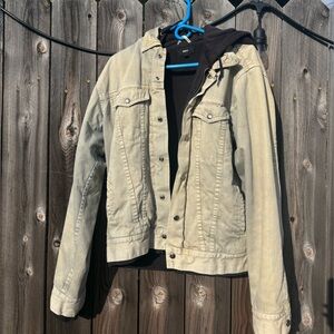 light green heavy button up jacket